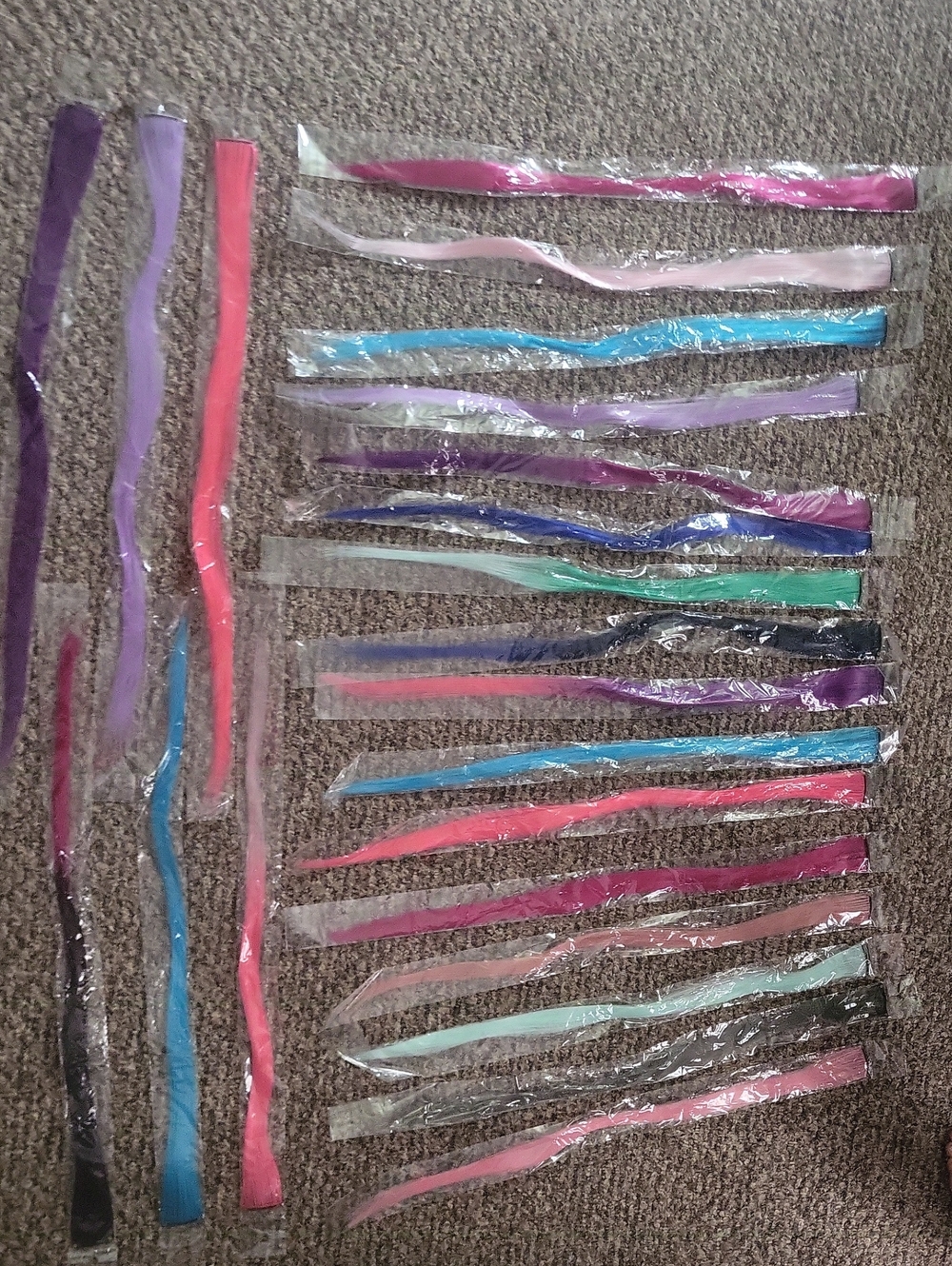 Multi-Color Clip on Hair extensions - Set of Assorted Colors